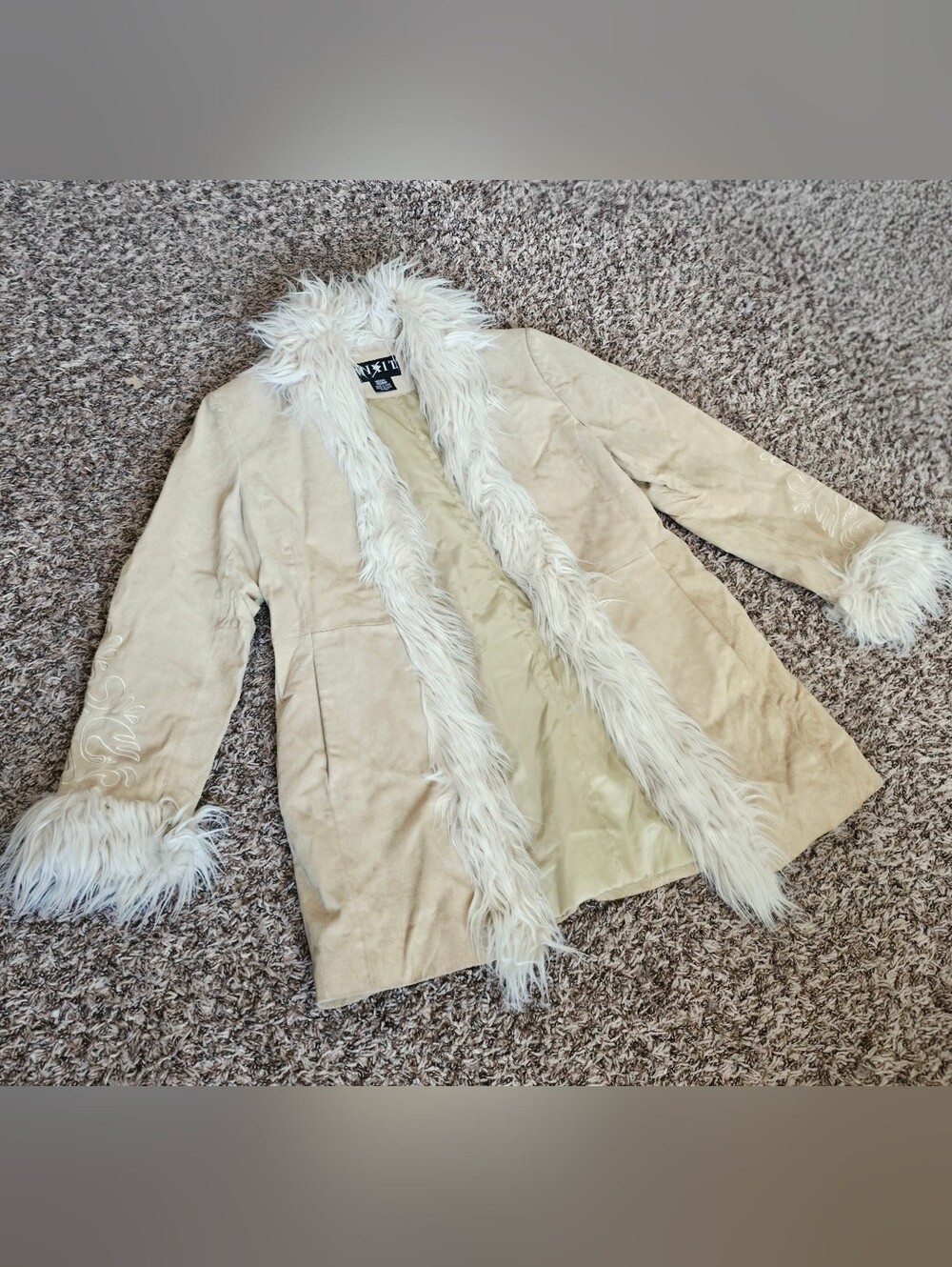 Penny Lane Coat Vintage 90s White And Beige